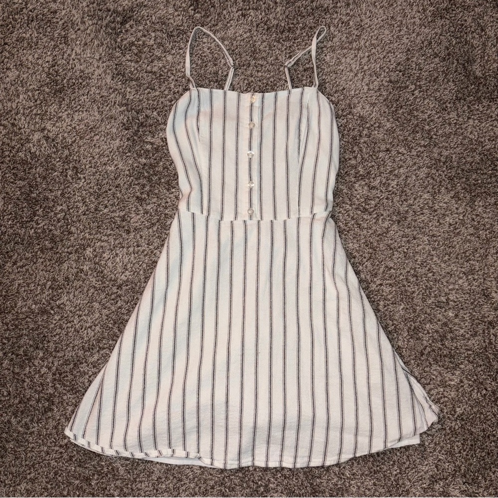 Hollister White Striped Dress